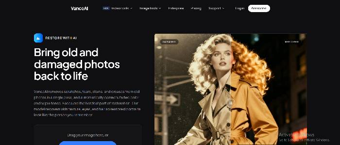 ۴. ابزار VanceAI Photo Restorer؛ دشمن خط و خش و پارگی