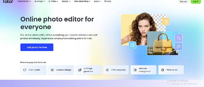 ۵. سایت و اپلیکیشن فوتور (Fotor)؛ آچار فرانسه آنلاین