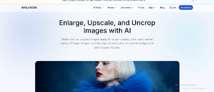 ۶. سایت ImgLarger (AI Image Enlarger)؛ متخصص بزرگ‌نمایی